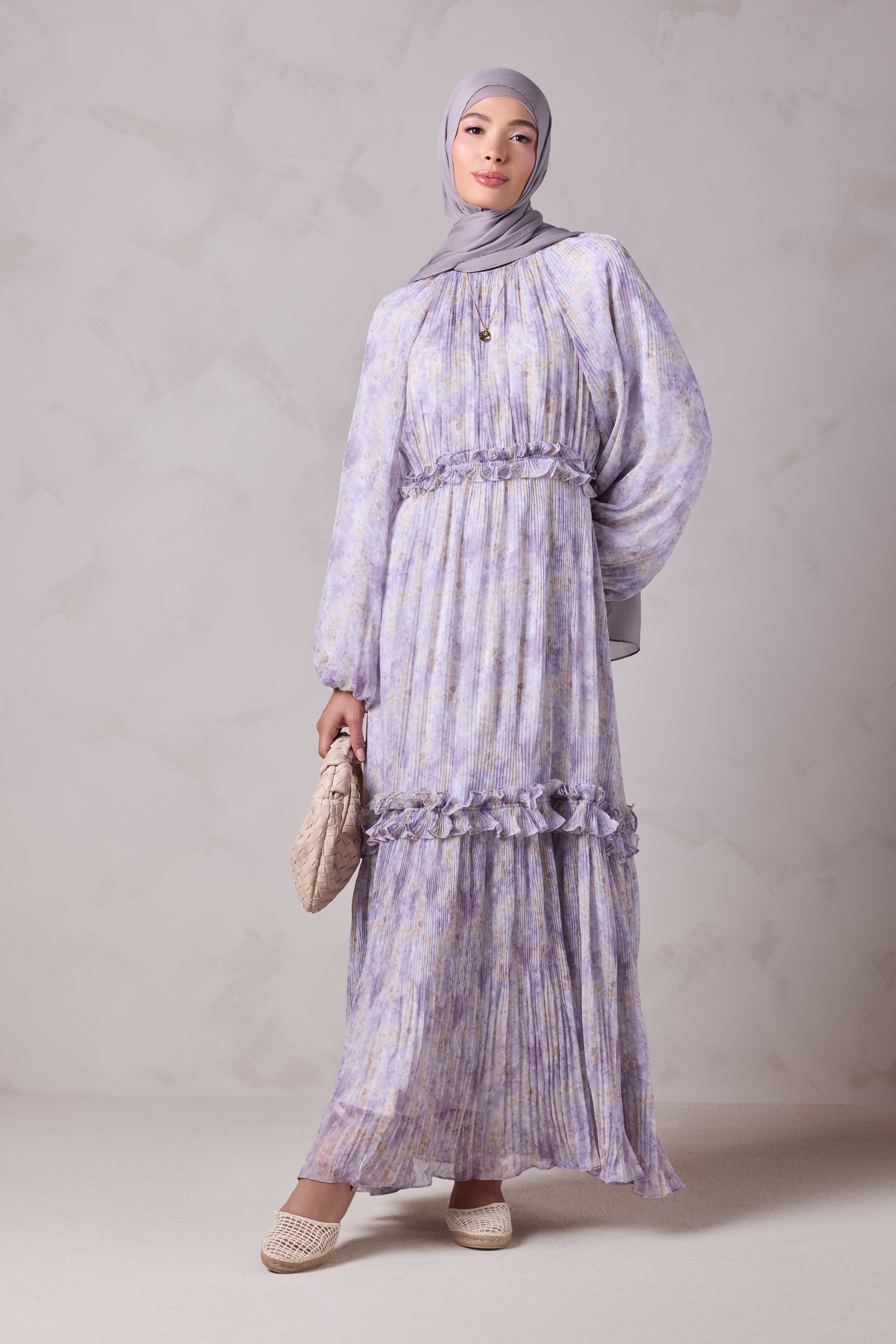 Aiza Pleated Dress - Khuzama Mist