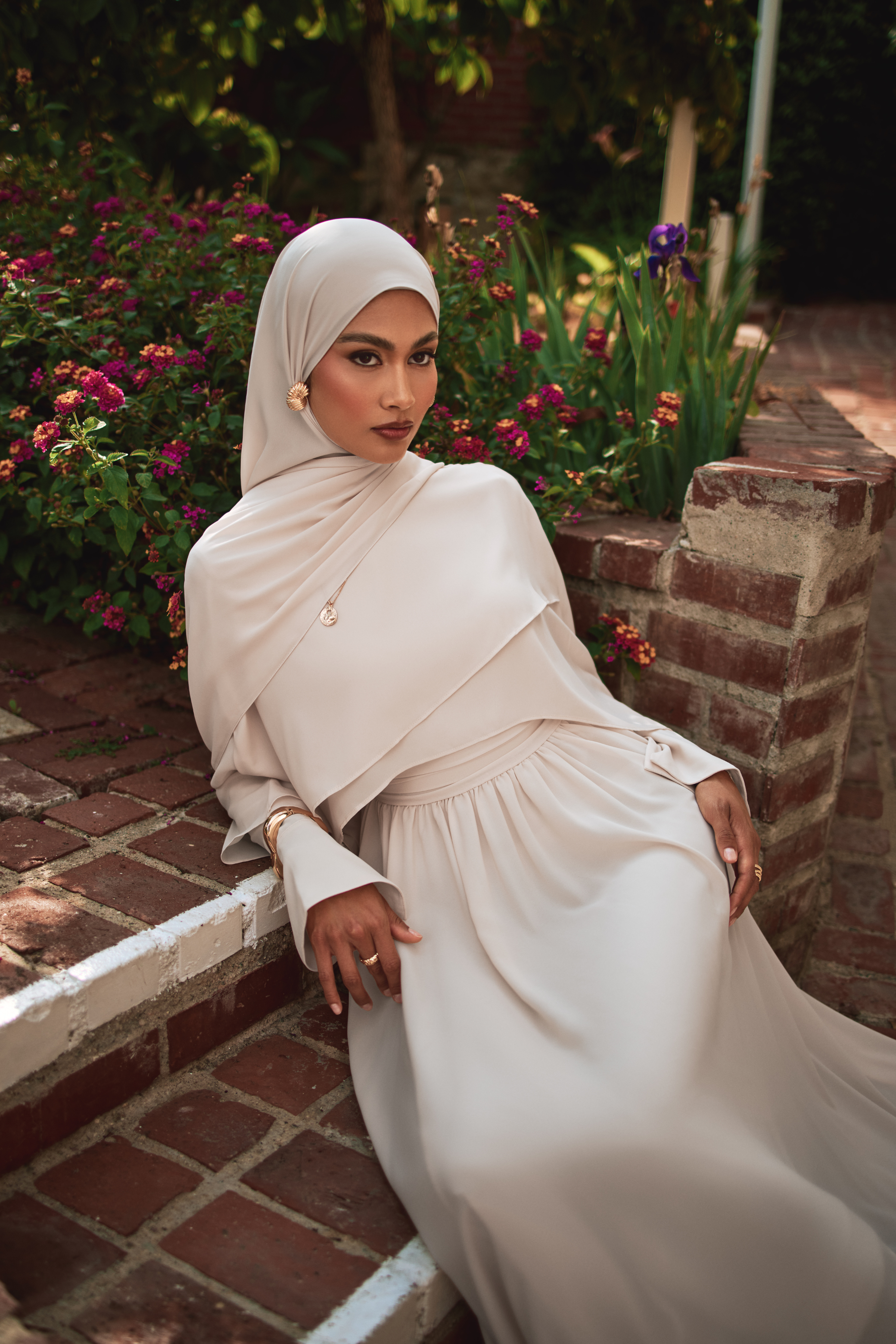 Fayruz Cape Maxi Dress - Noor Sand - 5