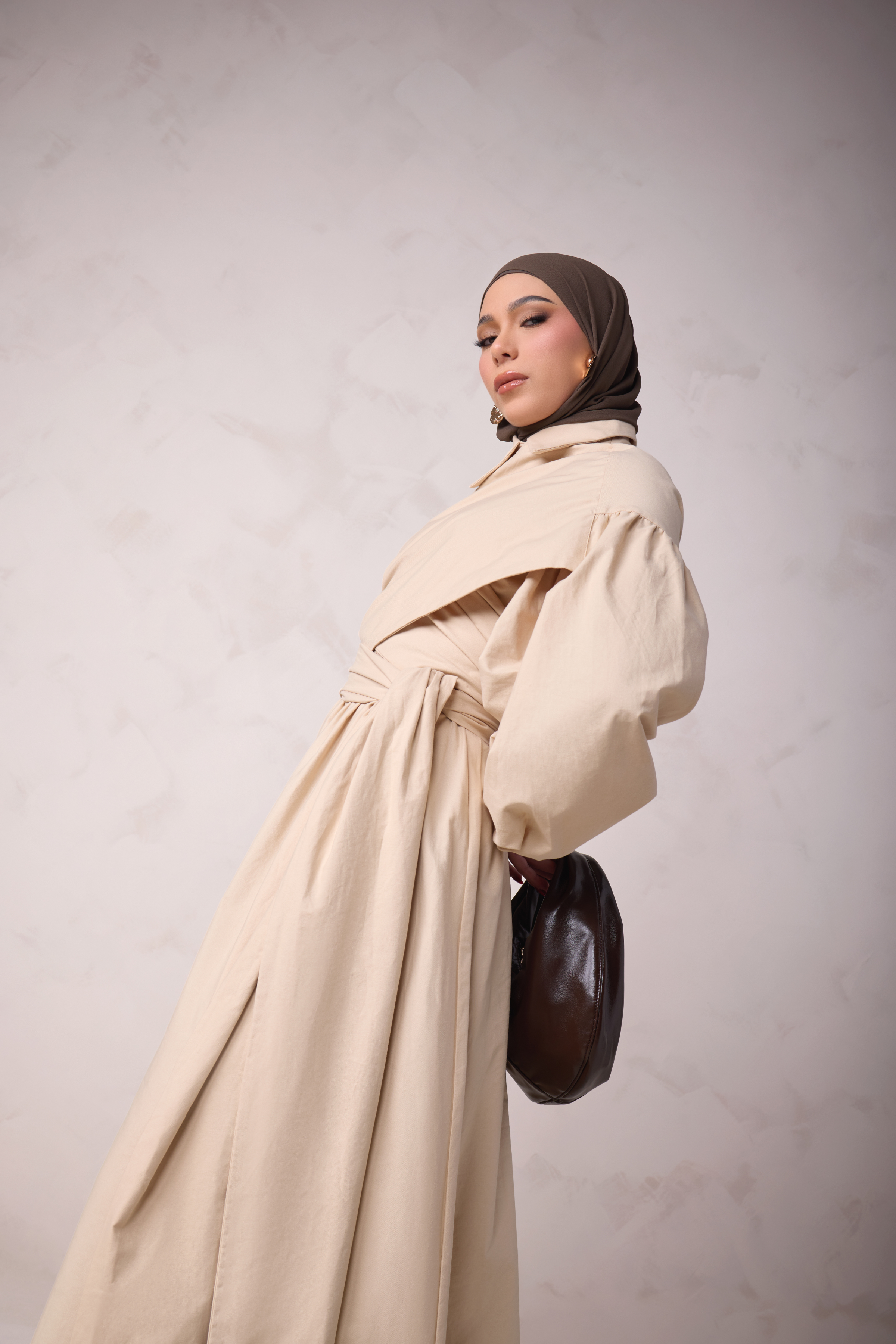 Rahma Tie Wrap Dress - Sand