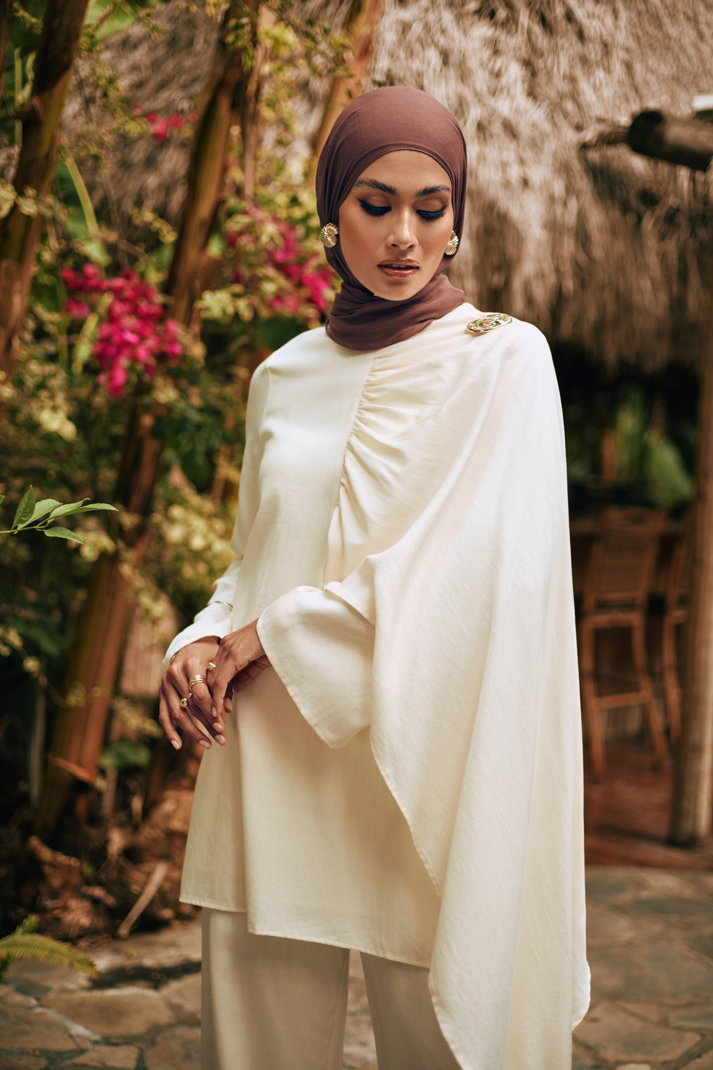 Lauren Cape Tunic - Cream - 6