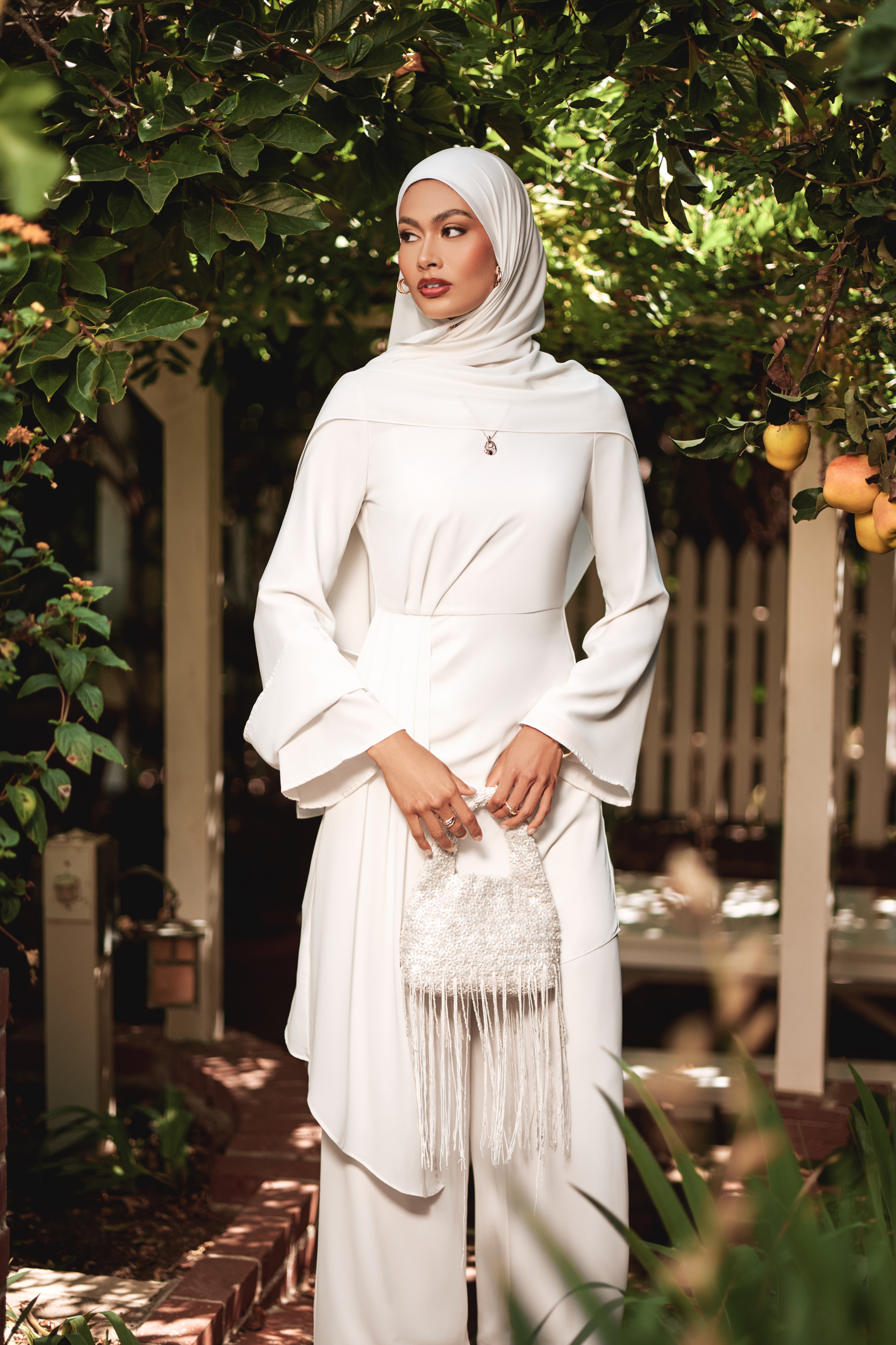 Nada Asymmetrical Tunic & Pant Set - Off White - 2