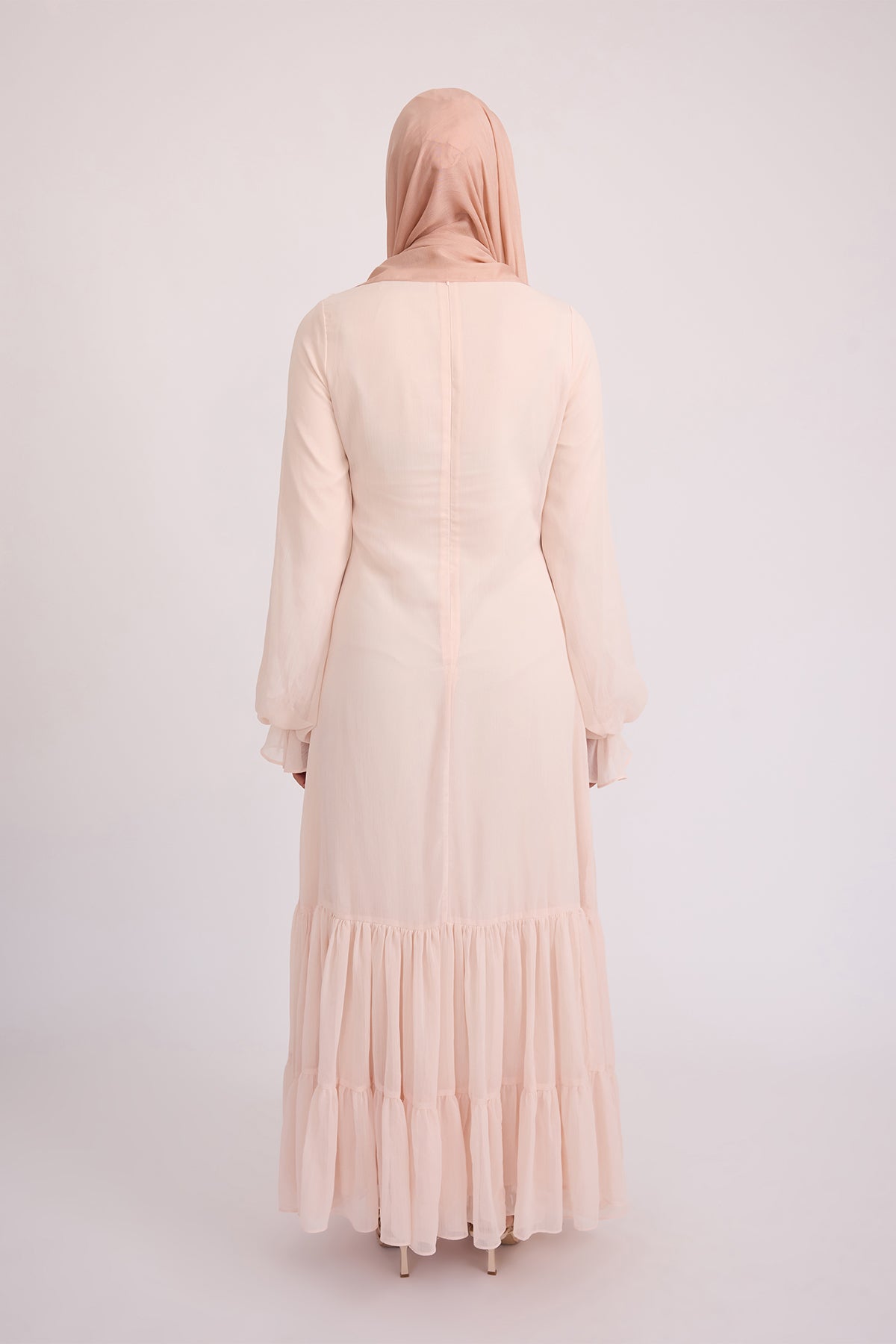 Mira Ruffle Long Sleeve Maxi Dress - Rose