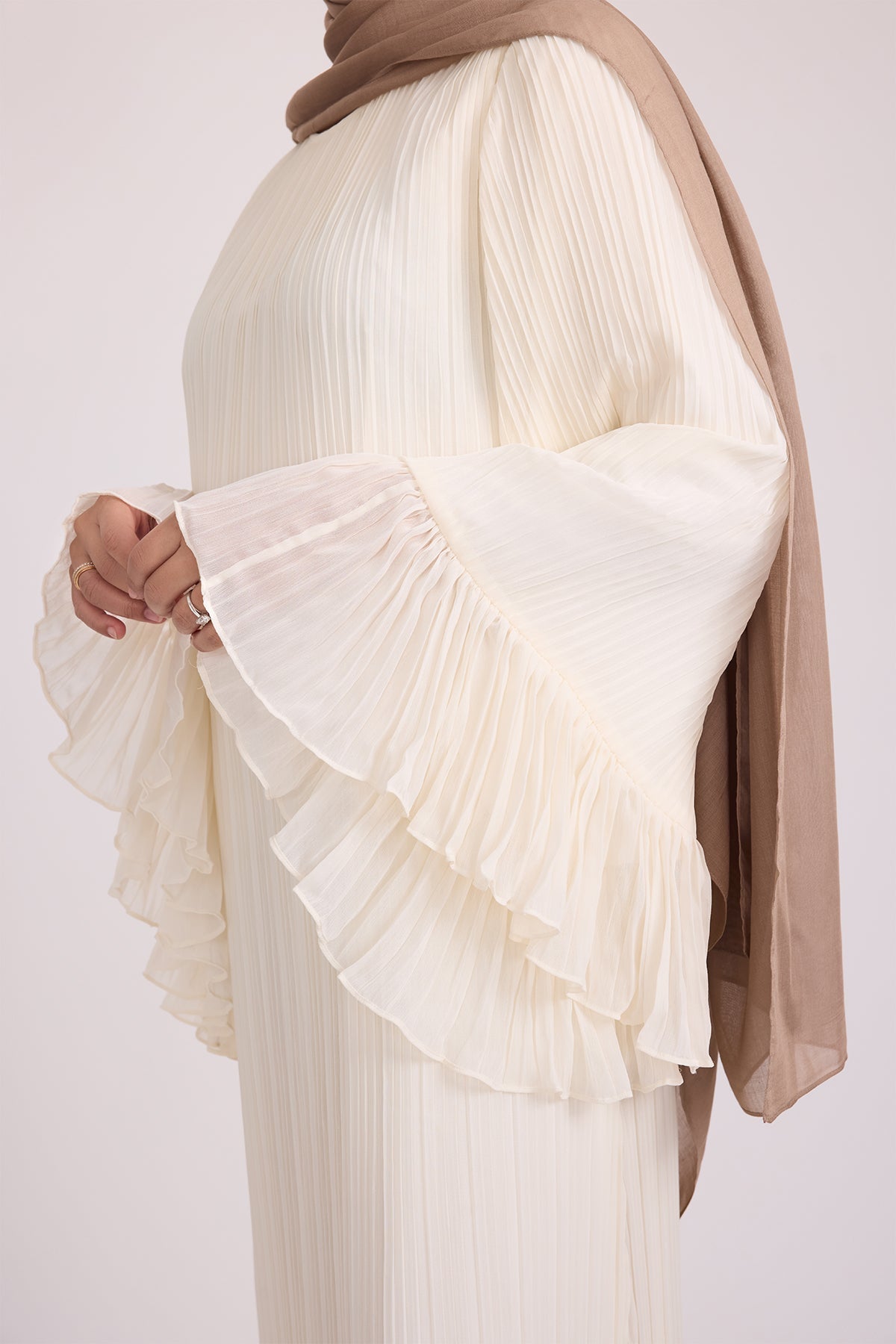 Camille Pleated Maxi Dress - Off White