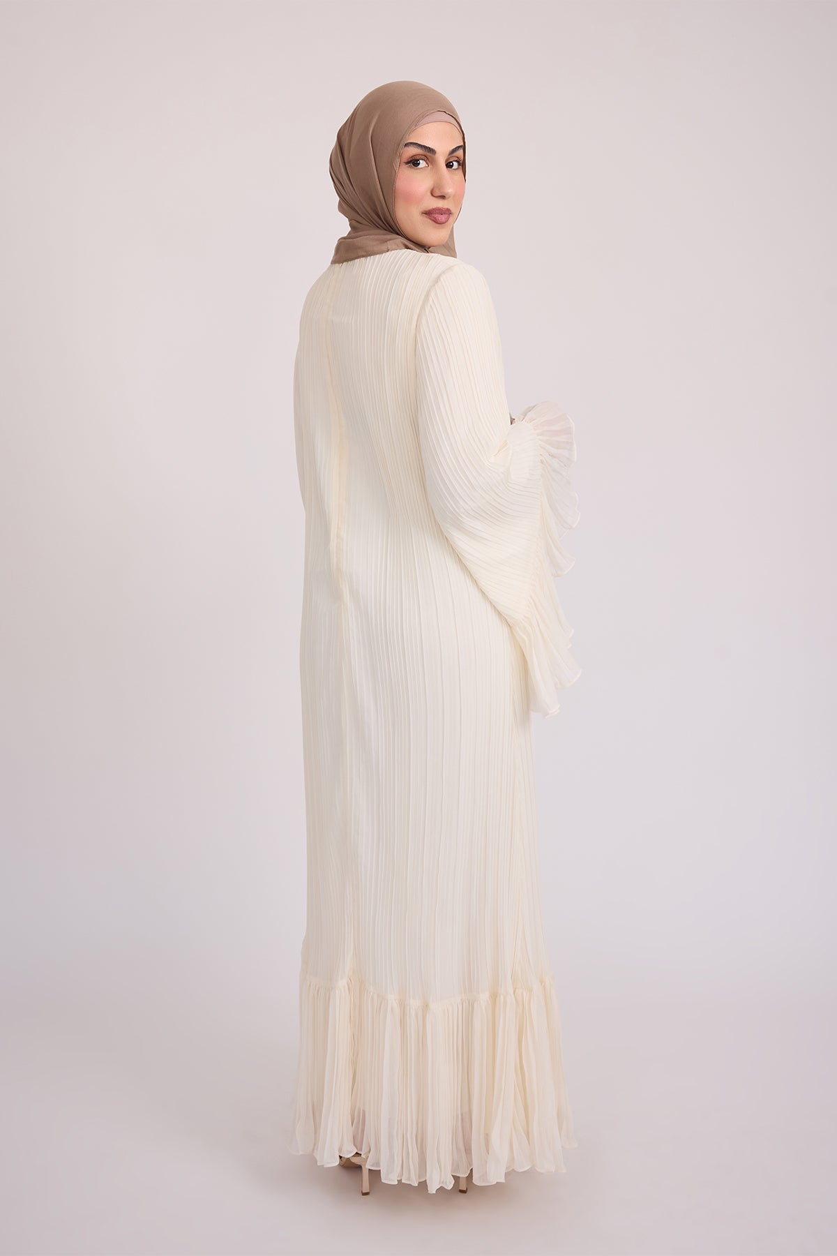 Camille Pleated Maxi Dress - Off White
