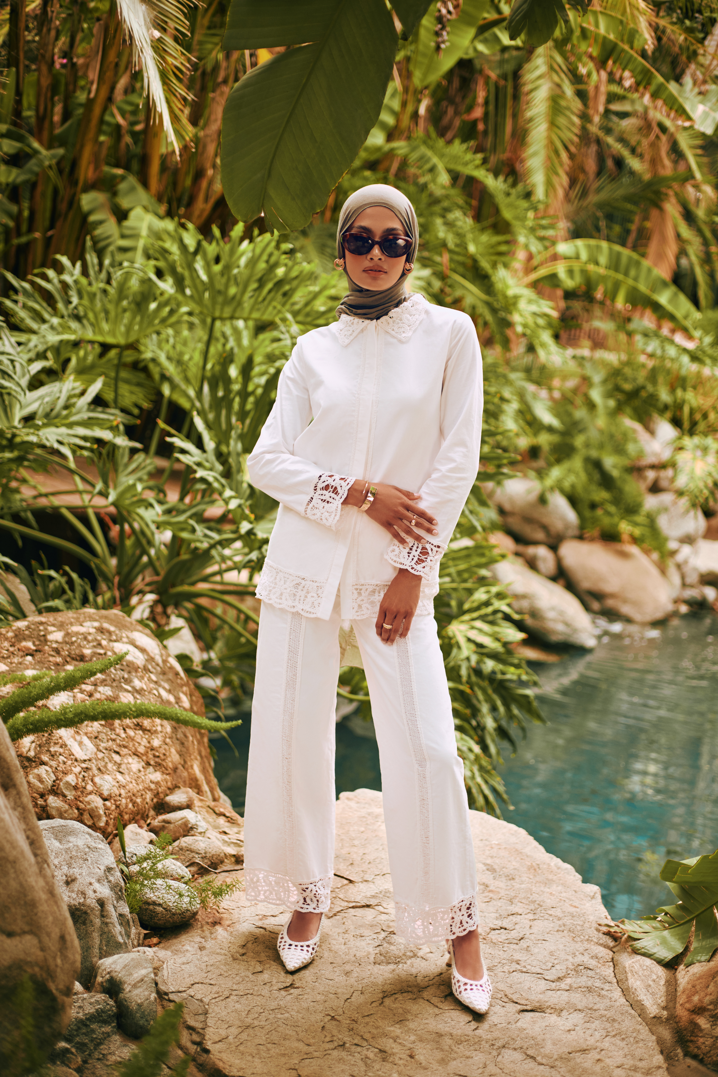 Zara Crochet Pant - White - 2