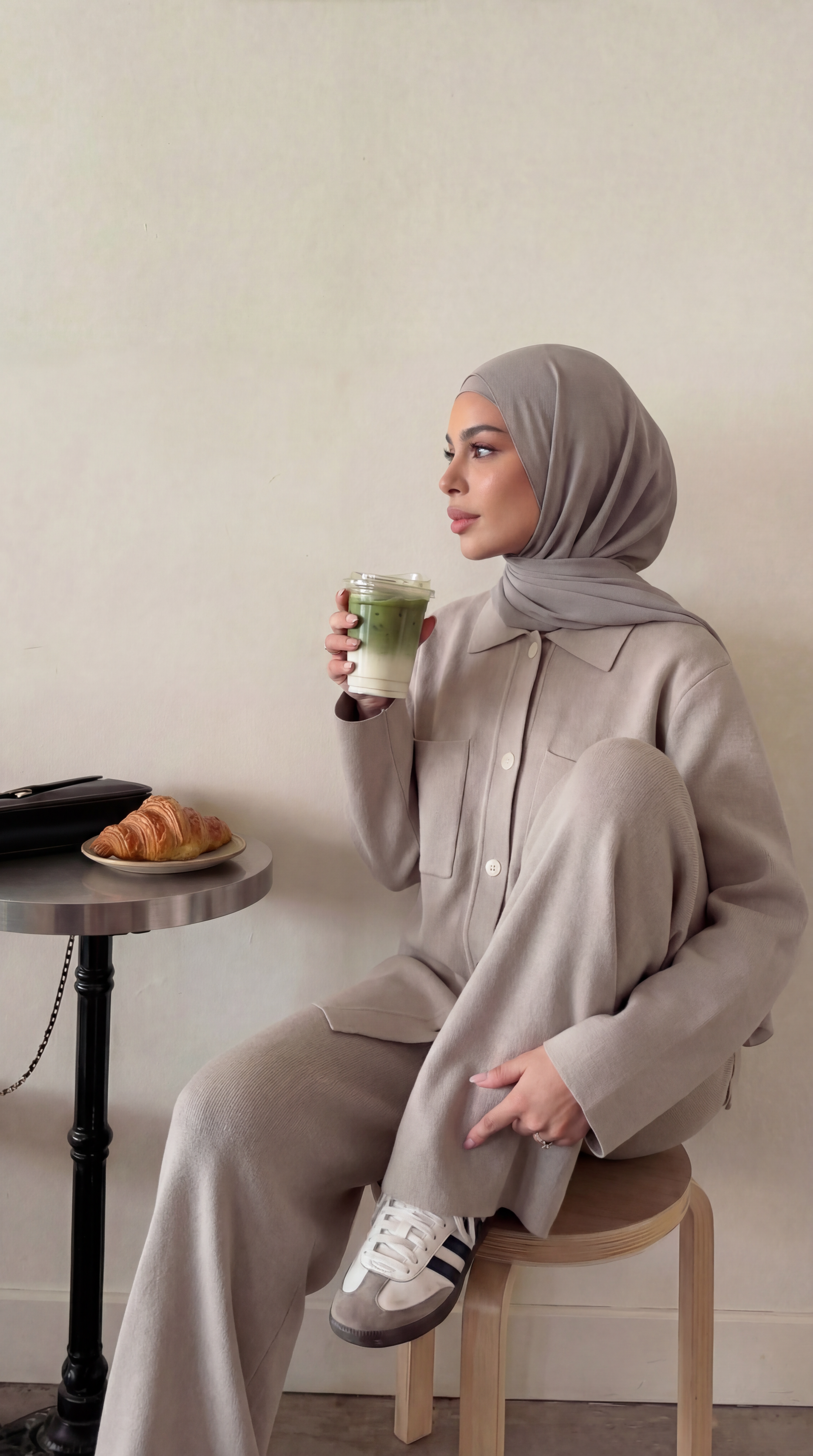 Hanan Knit Matching Set - Oatmeal