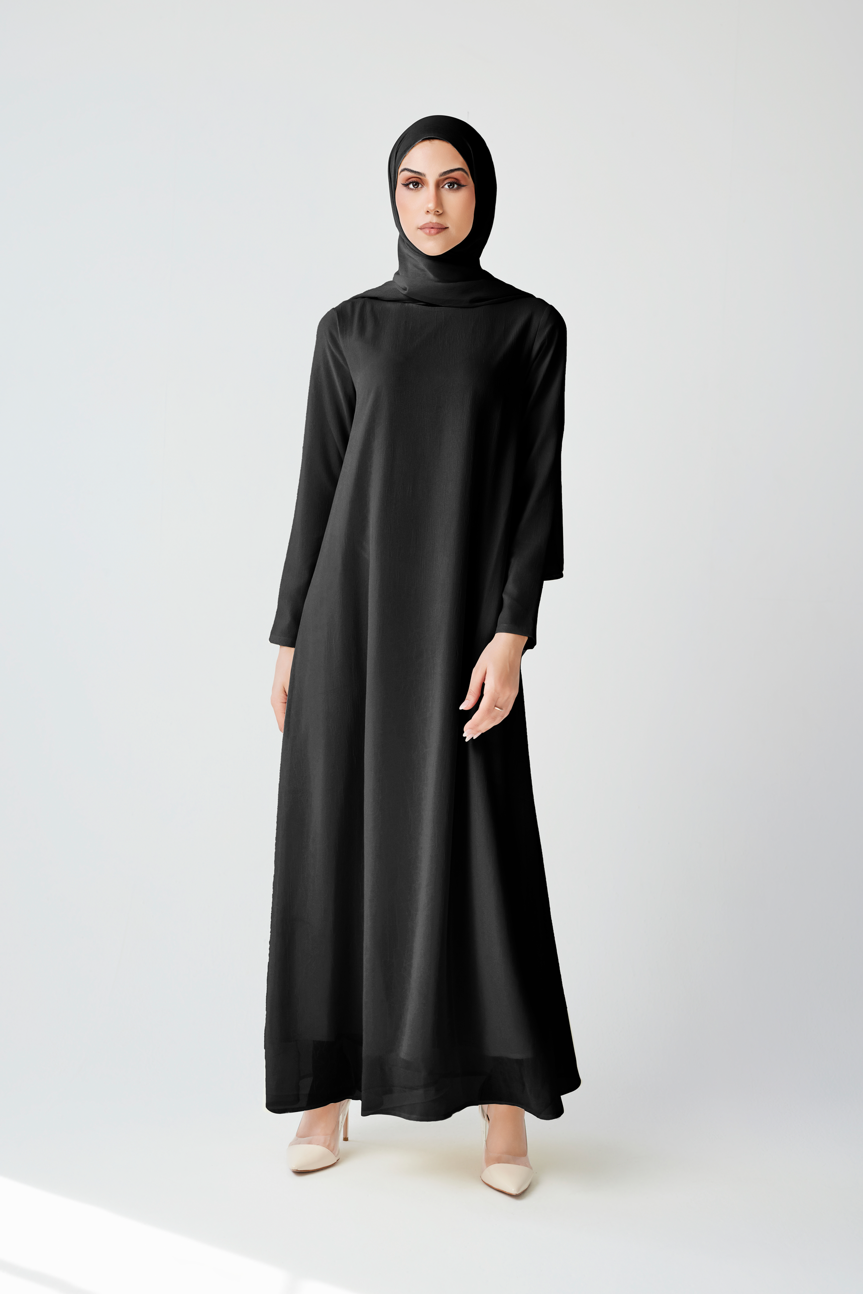Bohemian Abaya Set - Black