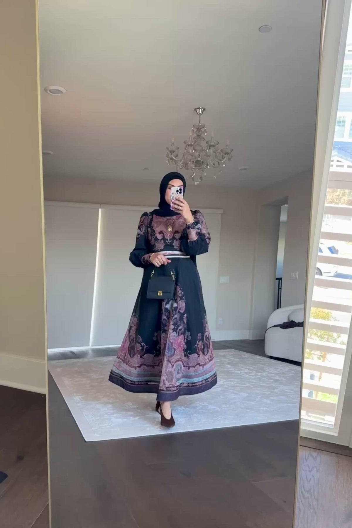 Reyana Paisley Long Sleeve Maxi Dress