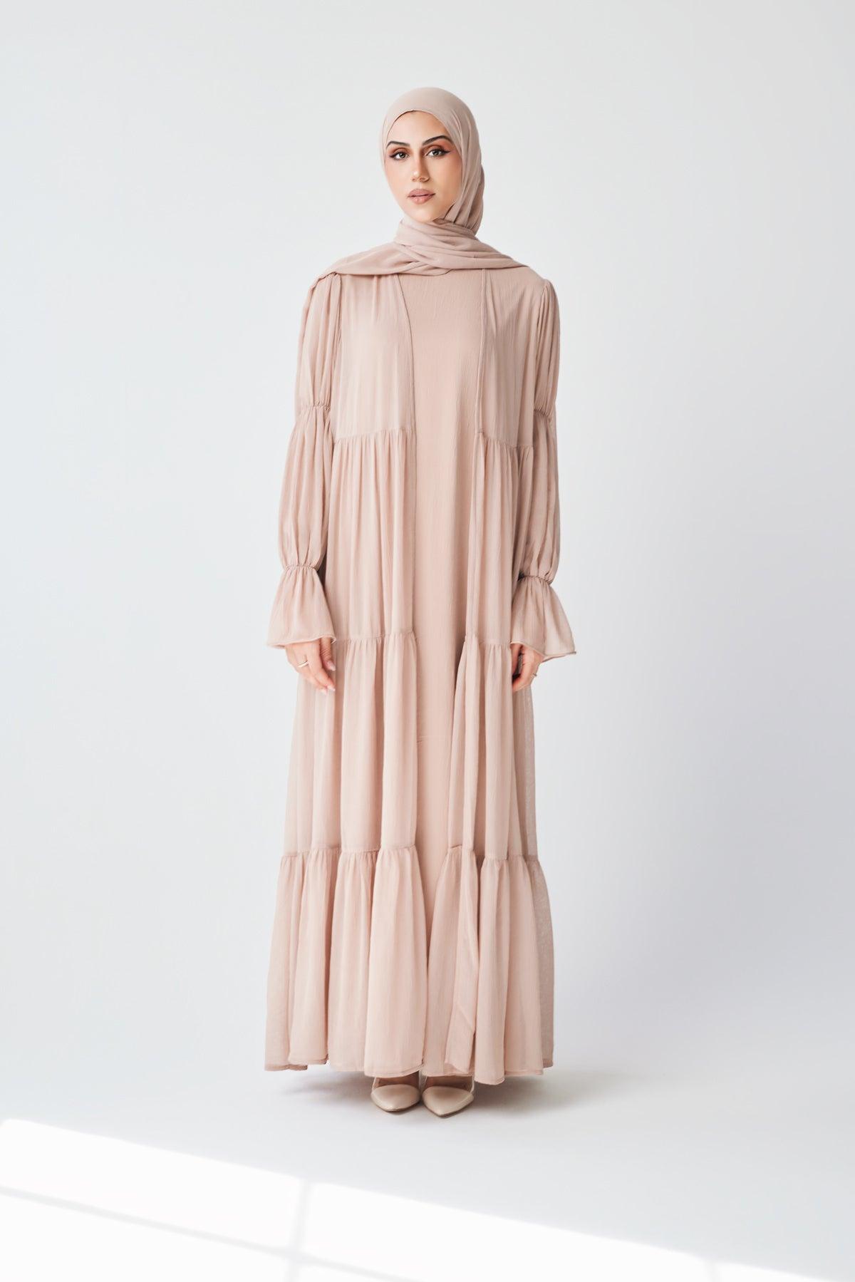 Bohemian Abaya Set - Sand