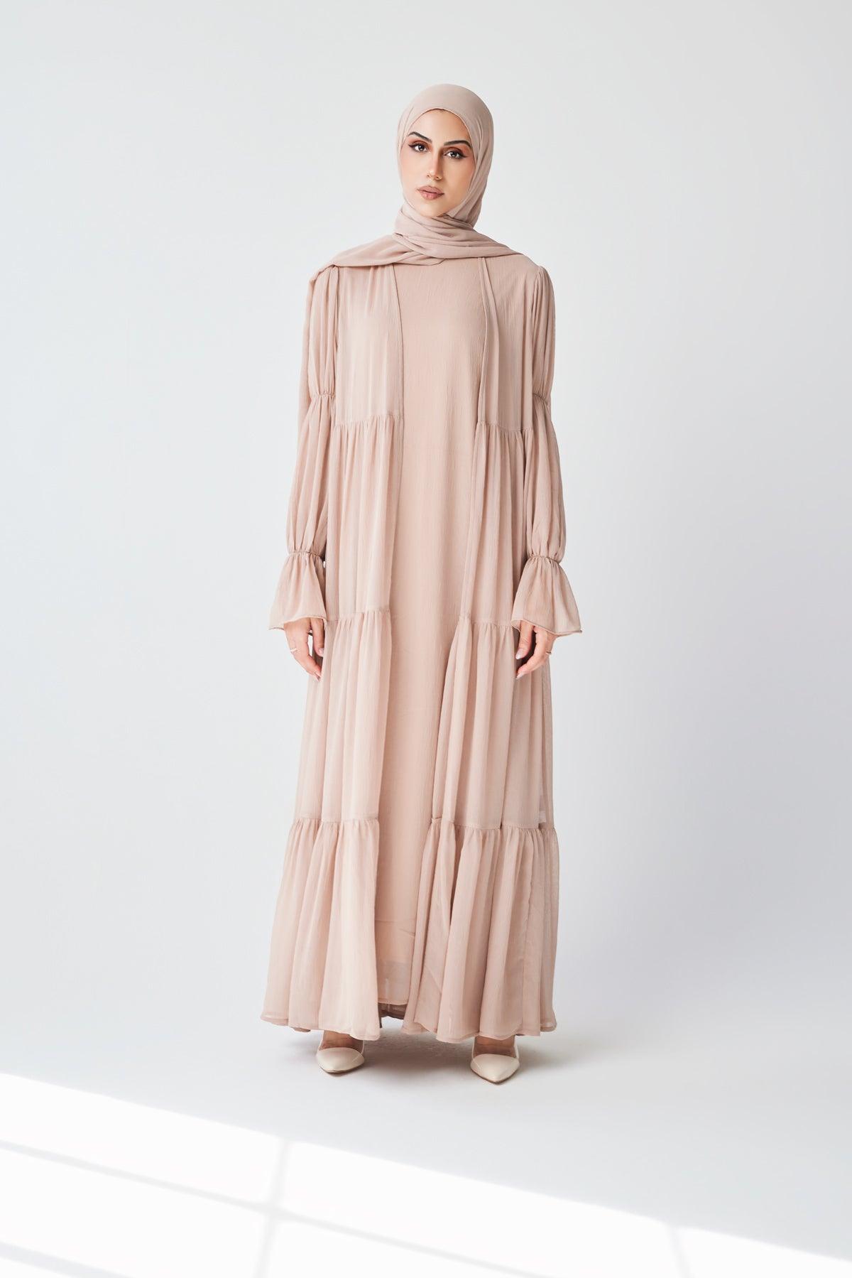 Bohemian Abaya Set - Sand