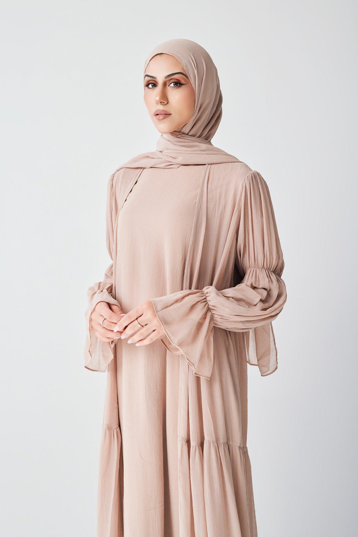 Bohemian Abaya Set - Sand
