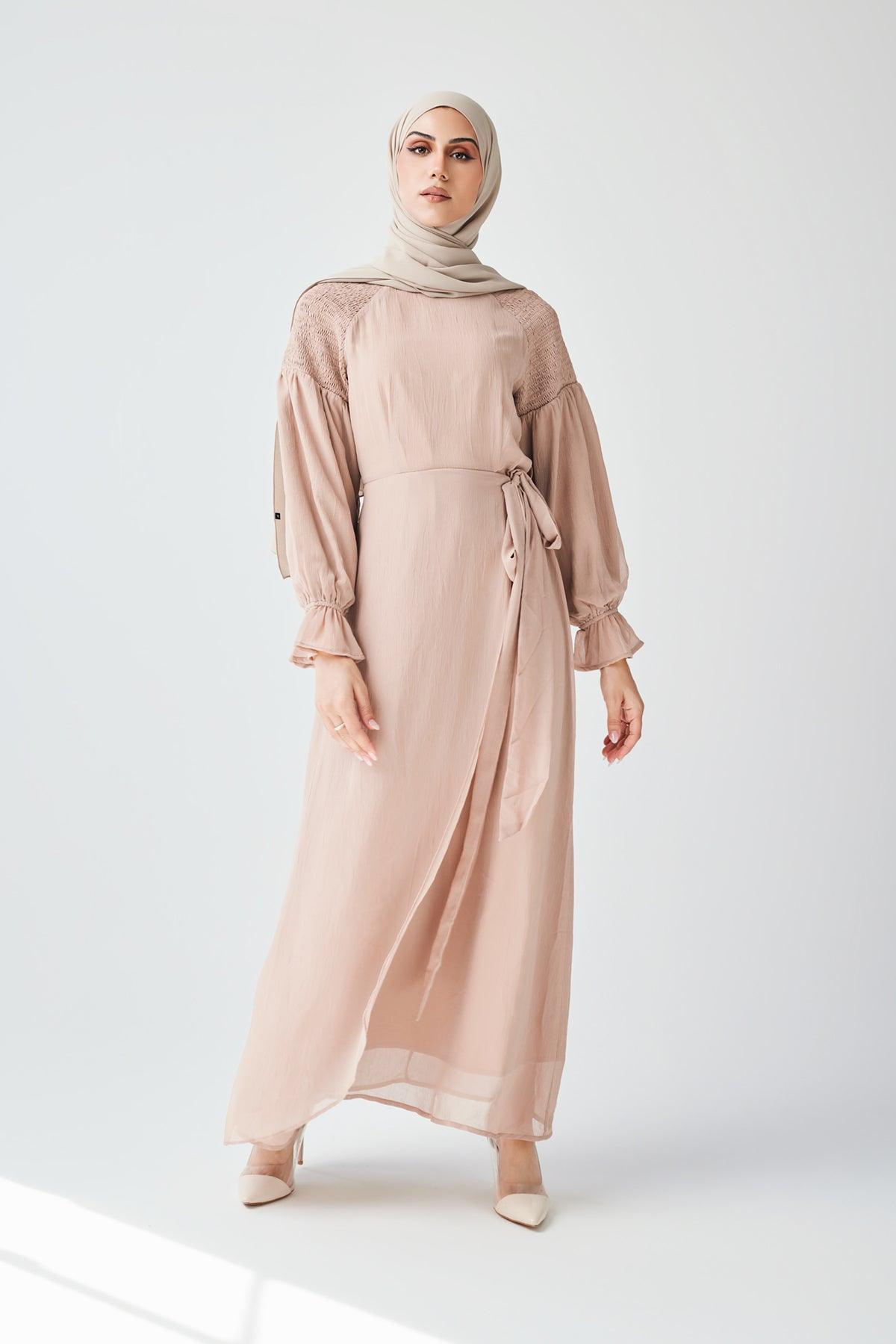 Brianna Tie Wrap Maxi Dress - Sand