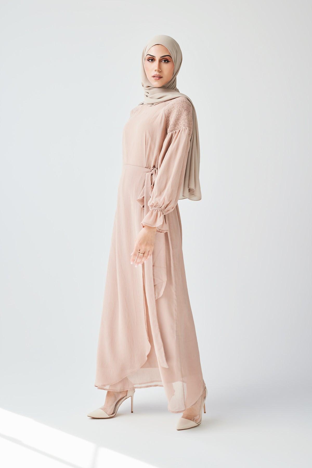 Brianna Tie Wrap Maxi Dress - Sand