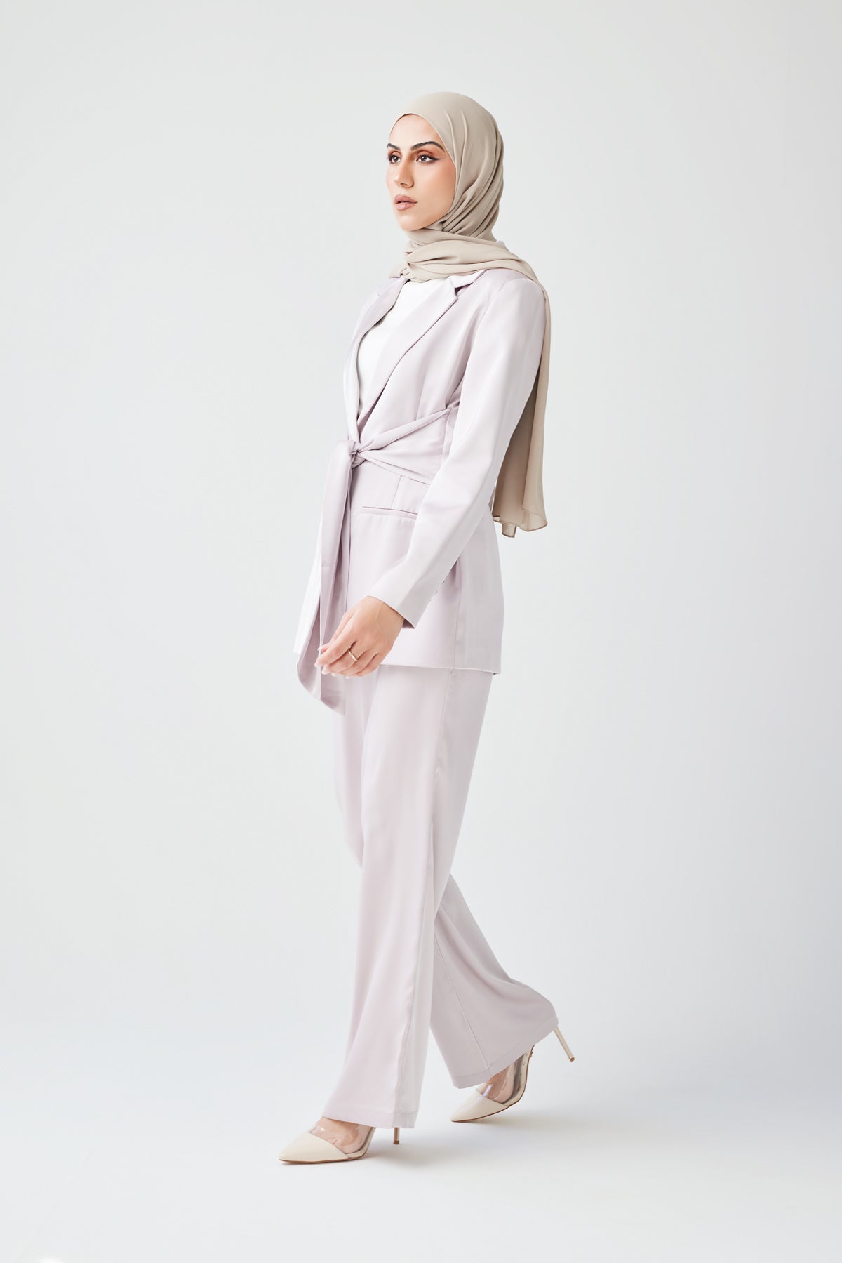 Adele Tie Waist Blazer - Lavender