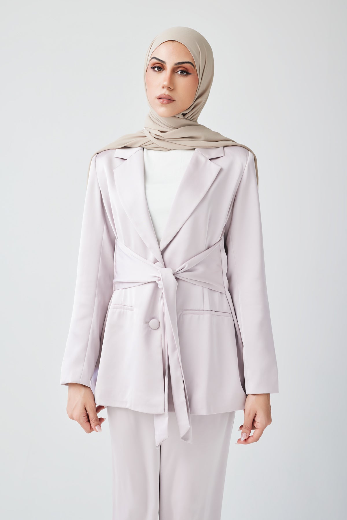 Adele Tie Waist Blazer - Lavender