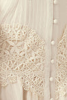 Amanda Lace Ribbed Cotton Maxi Dress - Cream - Zahraa The Label