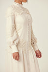 Amanda Lace Ribbed Cotton Maxi Dress - Cream - Zahraa The Label