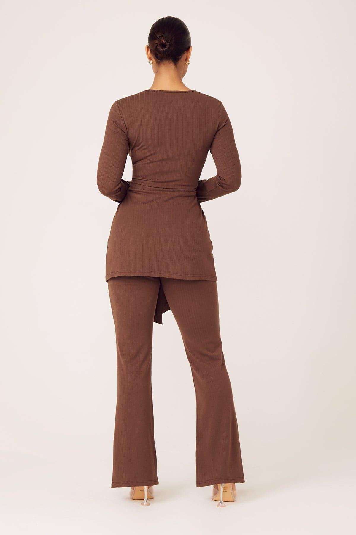 Amara Two Piece Matching Set- Mocha - Zahraa The Label