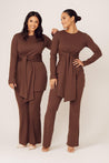 Amara Two Piece Matching Set- Mocha - Zahraa The Label