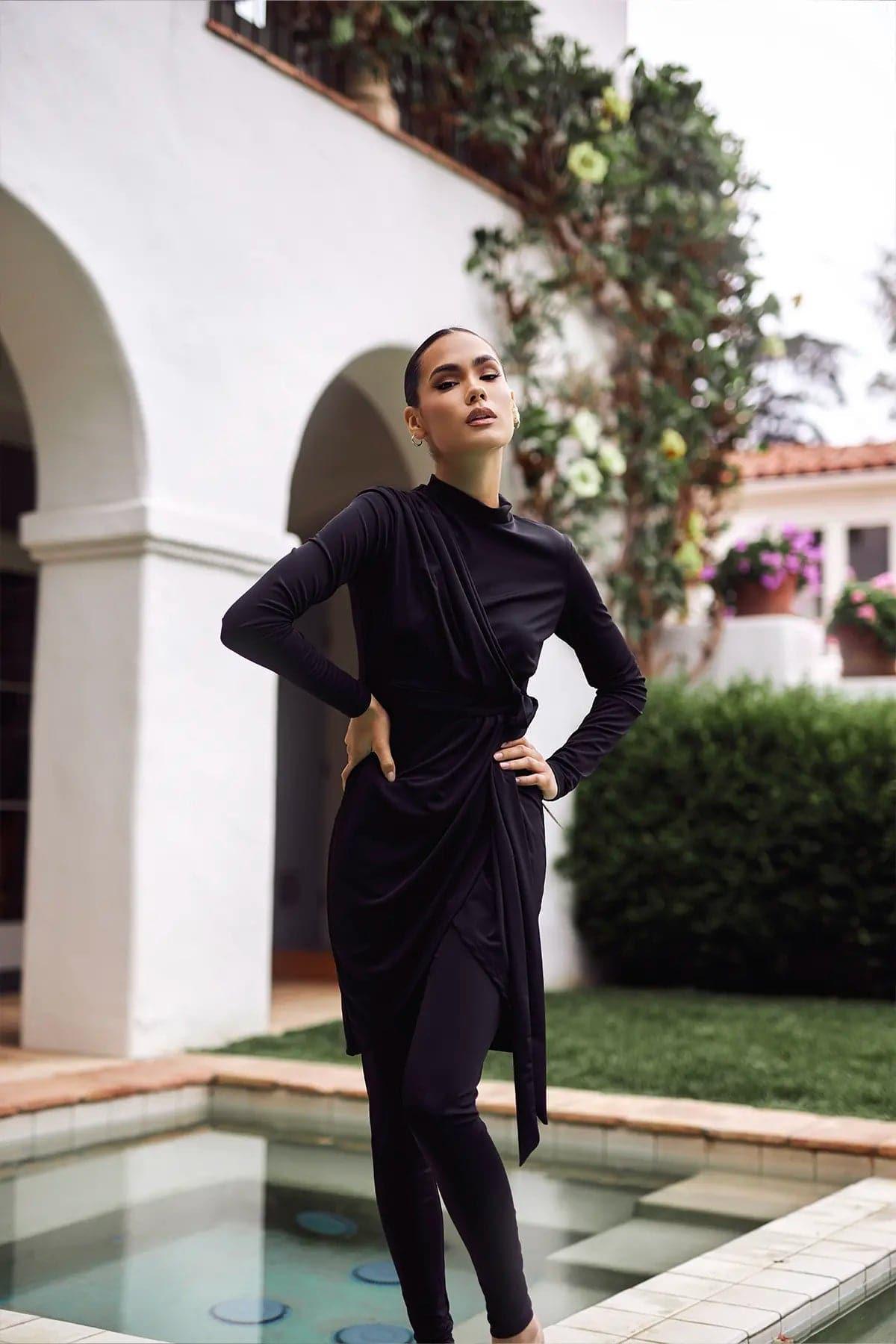 Anya 3 Piece Modest Swimsuit Black Zahraa The Label