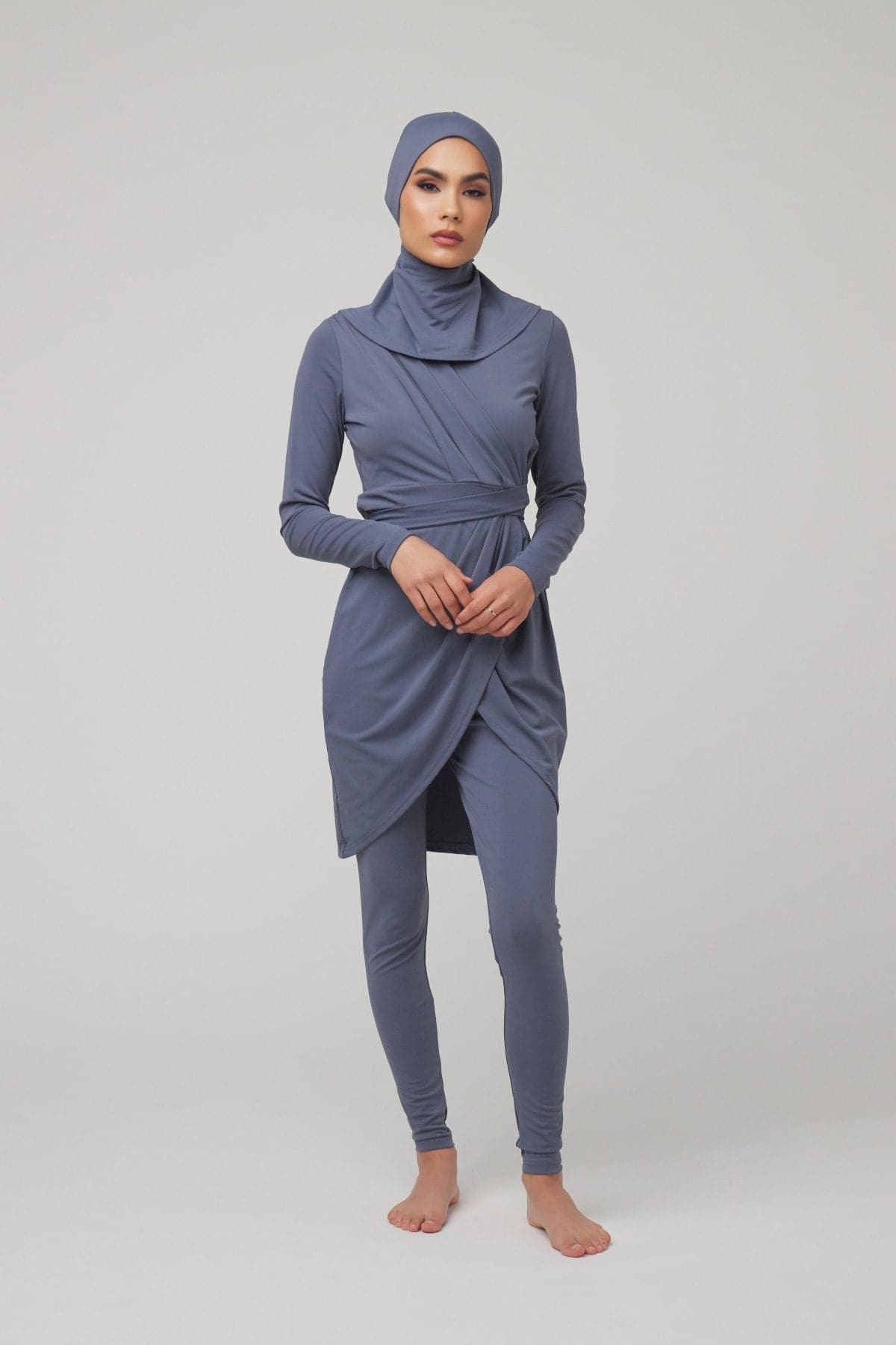 Anya 3 Piece Modest Swimsuit - Sea Blue - Zahraa The Label