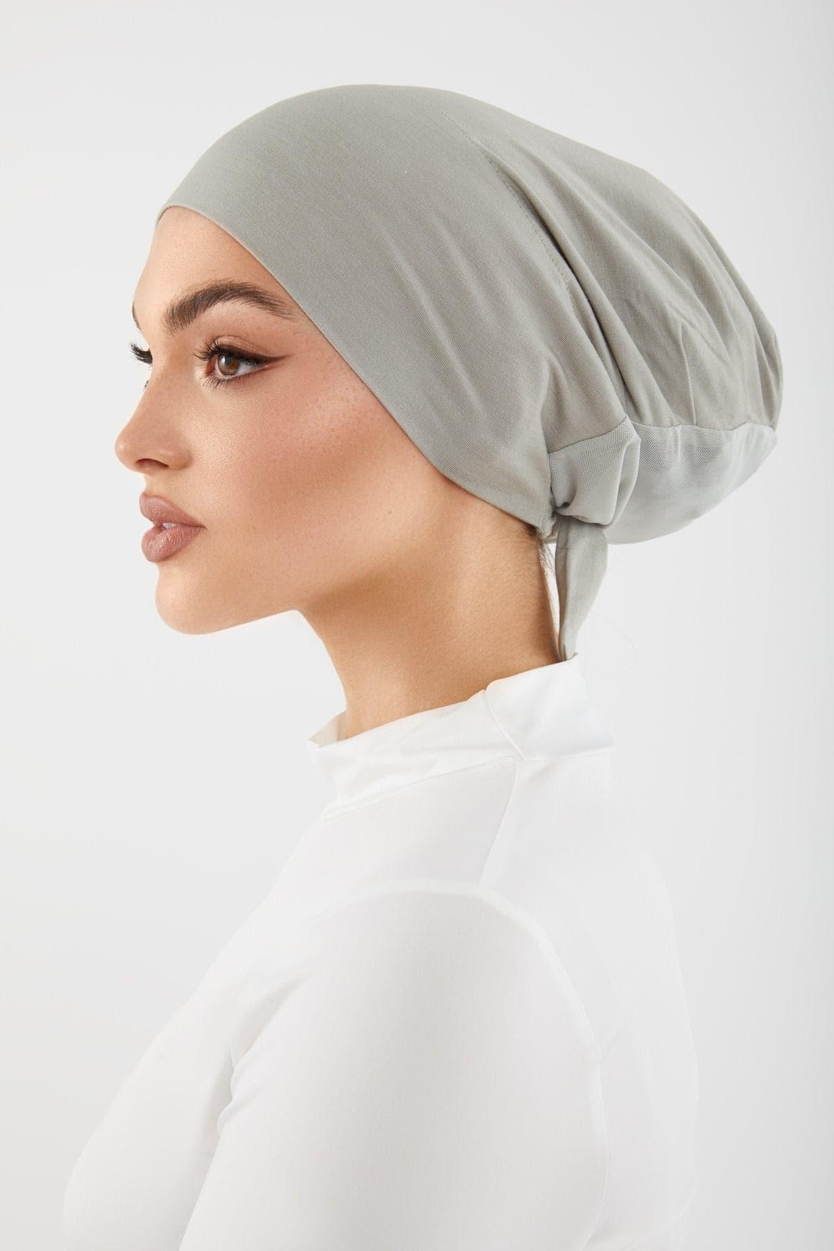 Aria Mesh Tie Back Undercap- London Fog - Zahraa The Label