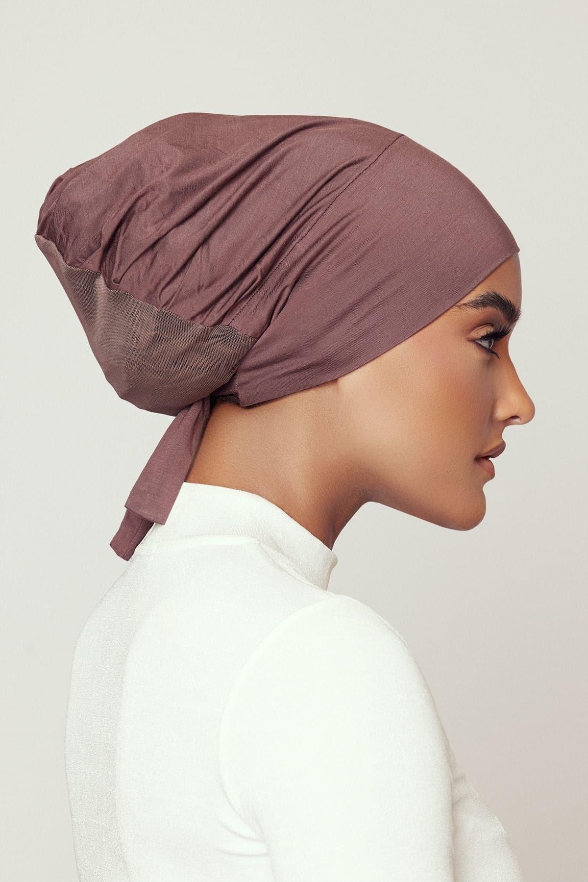 Aria Mesh Tie Back Undercap- Mocha - Zahraa The Label