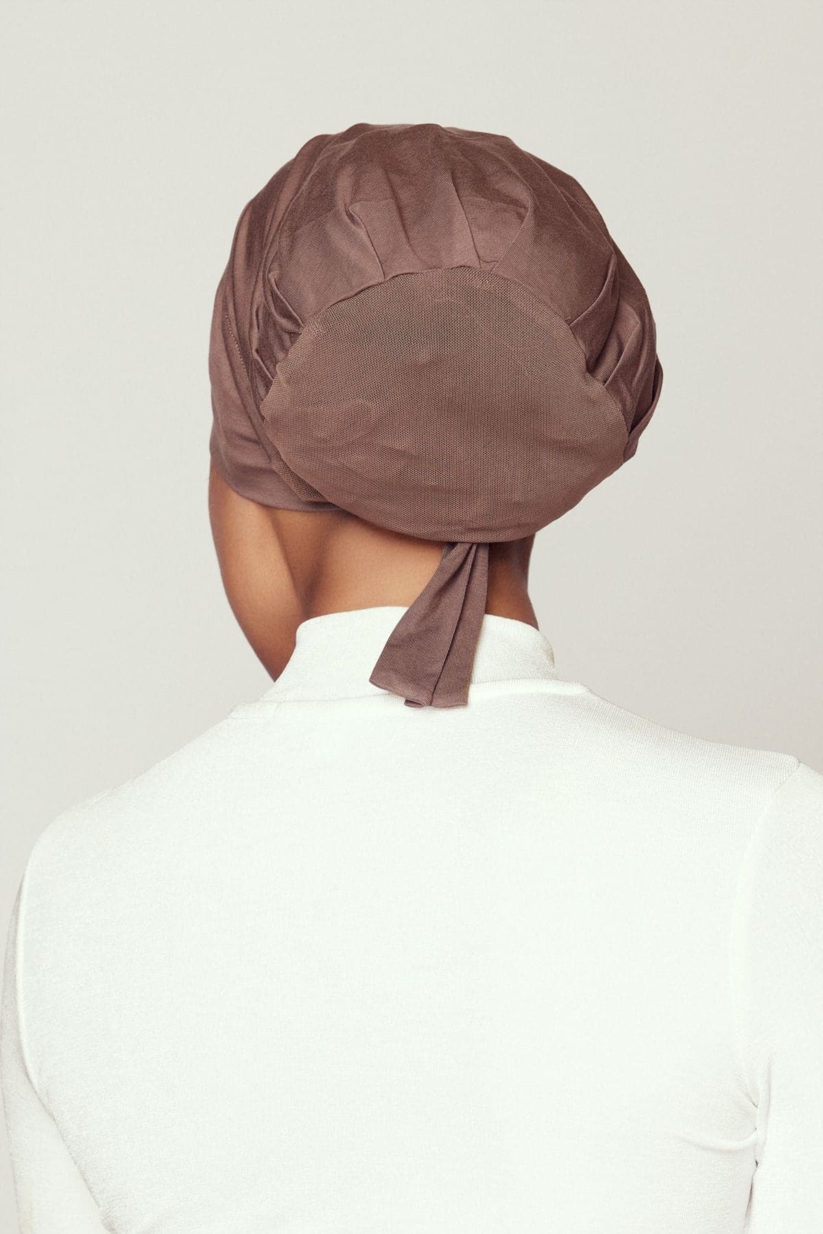 Aria Mesh Tie Back Undercap- Walnut - Zahraa The Label