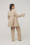 Carolina Tie Waist Blazer - Taupe - Zahraa The Label