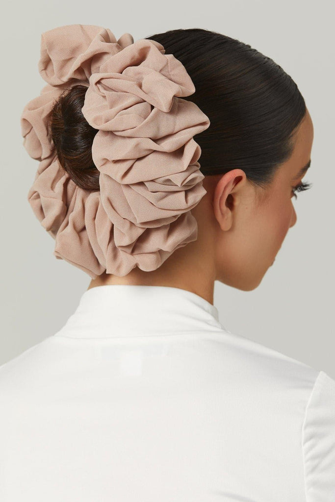 Chiffon Hijab Scrunchie- Nude - Zahraa The Label