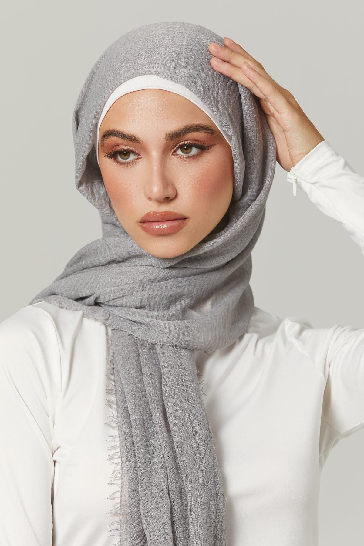 Luxury Bamboo Jersey Hijab Undercaps- London Fog - Zahraa The Label