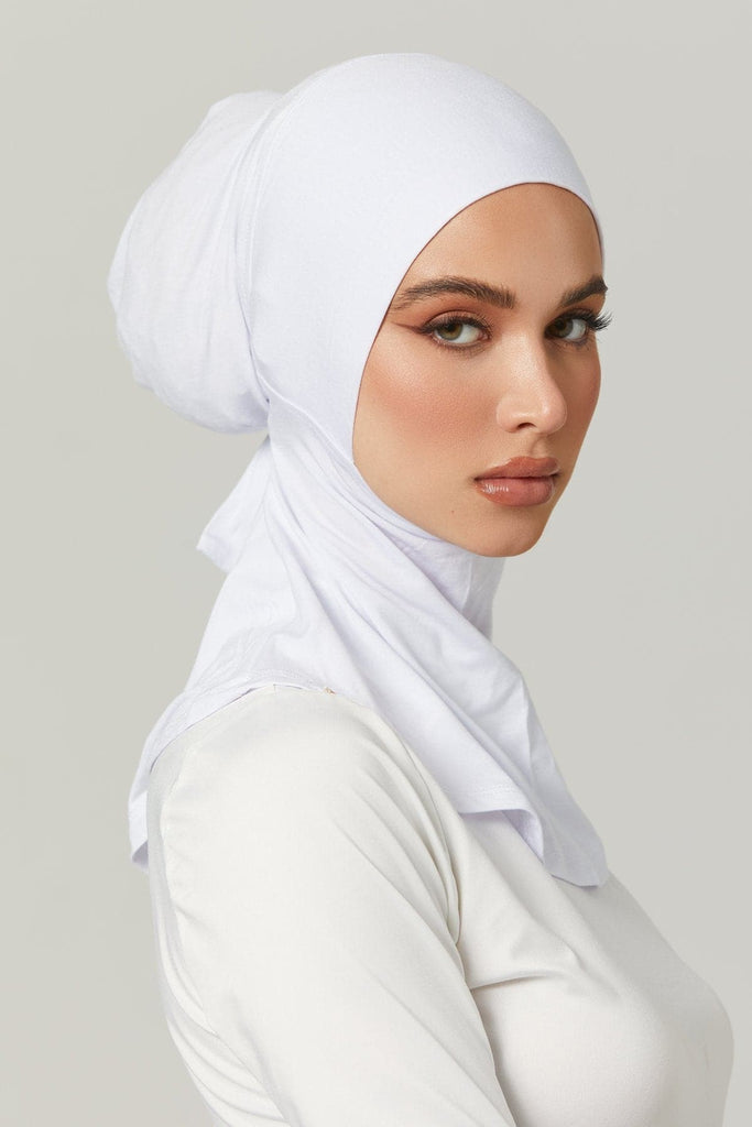 Fatima Neck Cover Hijab -White - Zahraa The Label