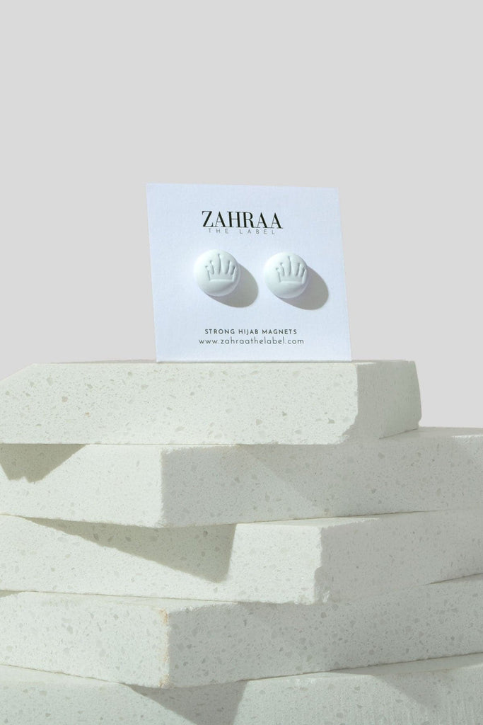 Hijab Magnet Pins - Matte White - Zahraa The Label