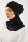 Lila Neck Cover Hijab-Black - Zahraa The Label