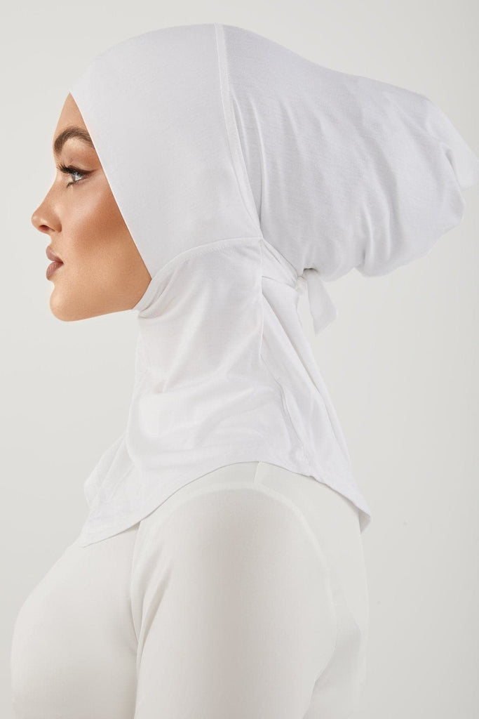 Lila Neck Cover Hijab-White - Zahraa The Label