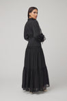 Loren Lace Chiffon Maxi Dress - Black - Zahraa The Label