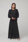 Lynne FLoral Maxi Dress - Black - Zahraa The Label