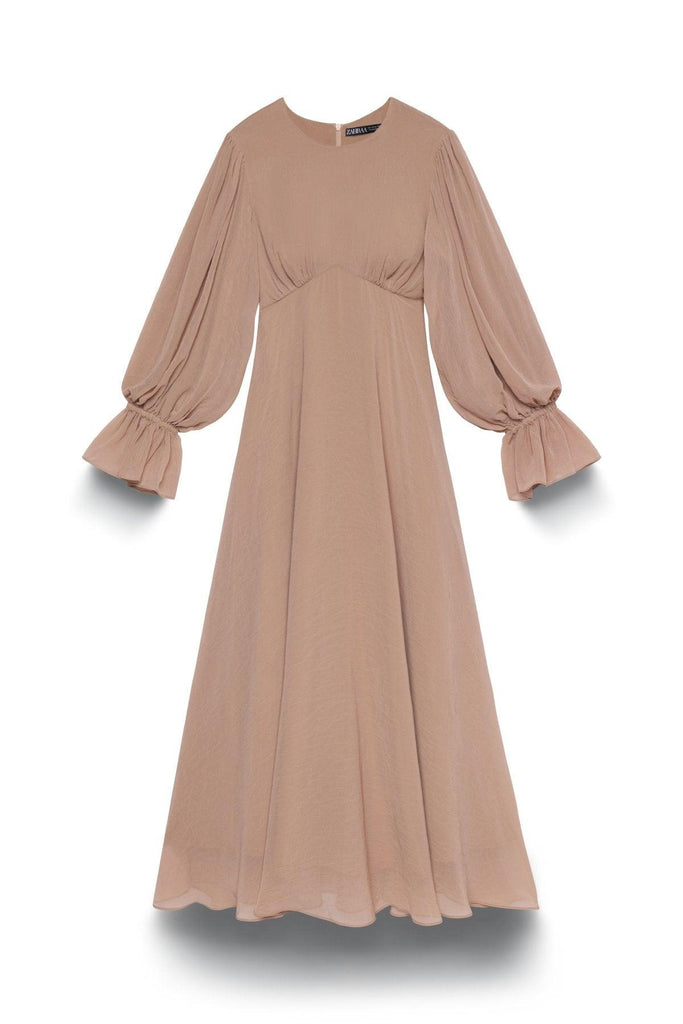 Lynne FLoral Maxi Dress - Tan - Zahraa The Label
