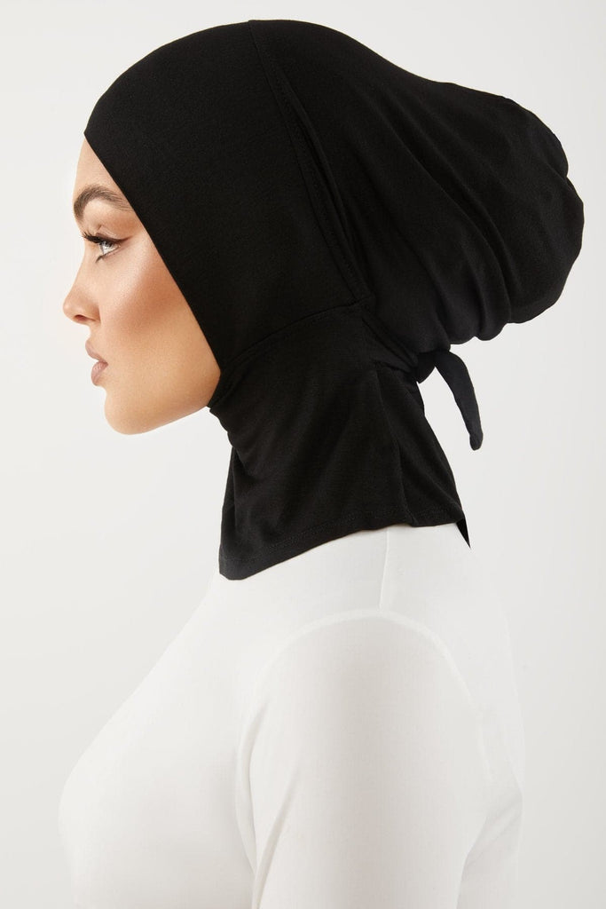 Mia Mini Neck Cover Hijab- Black - Zahraa The Label