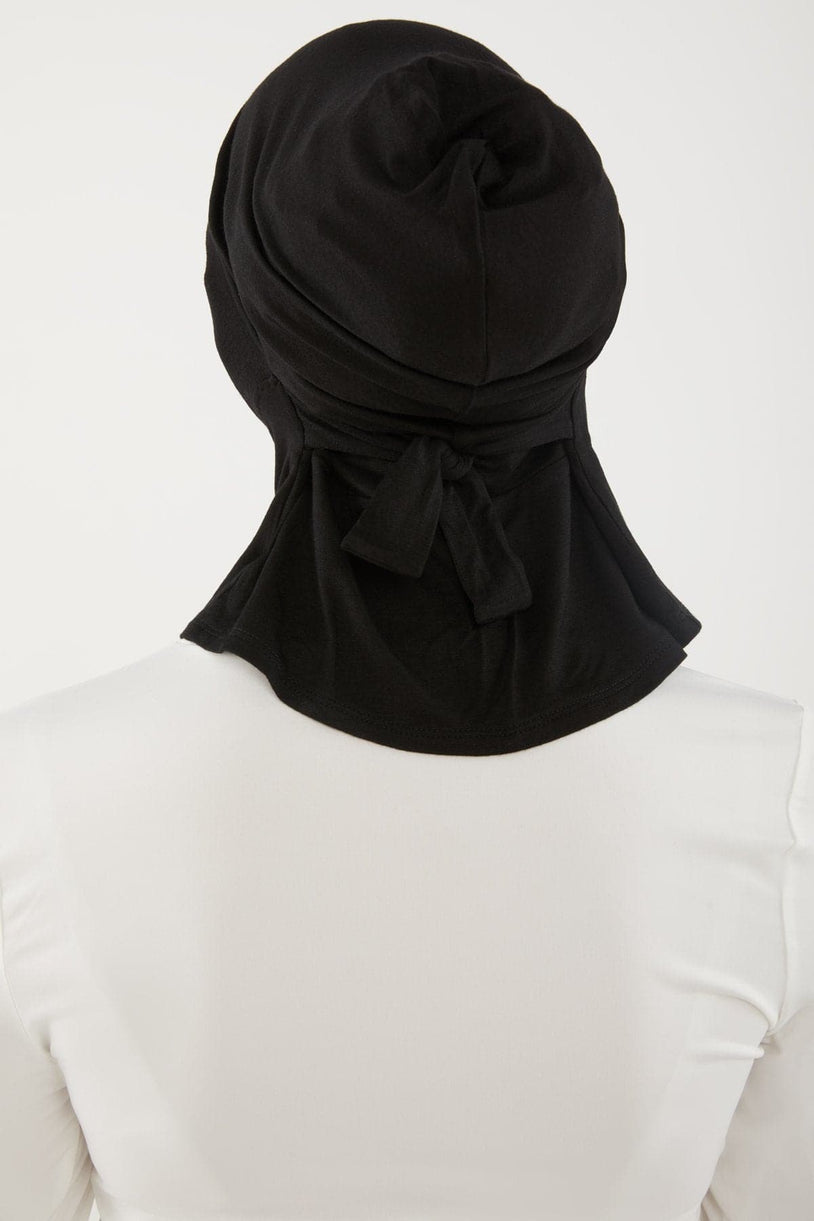 Mia Mini Neck Cover Hijab- Black – Zahraa The Label