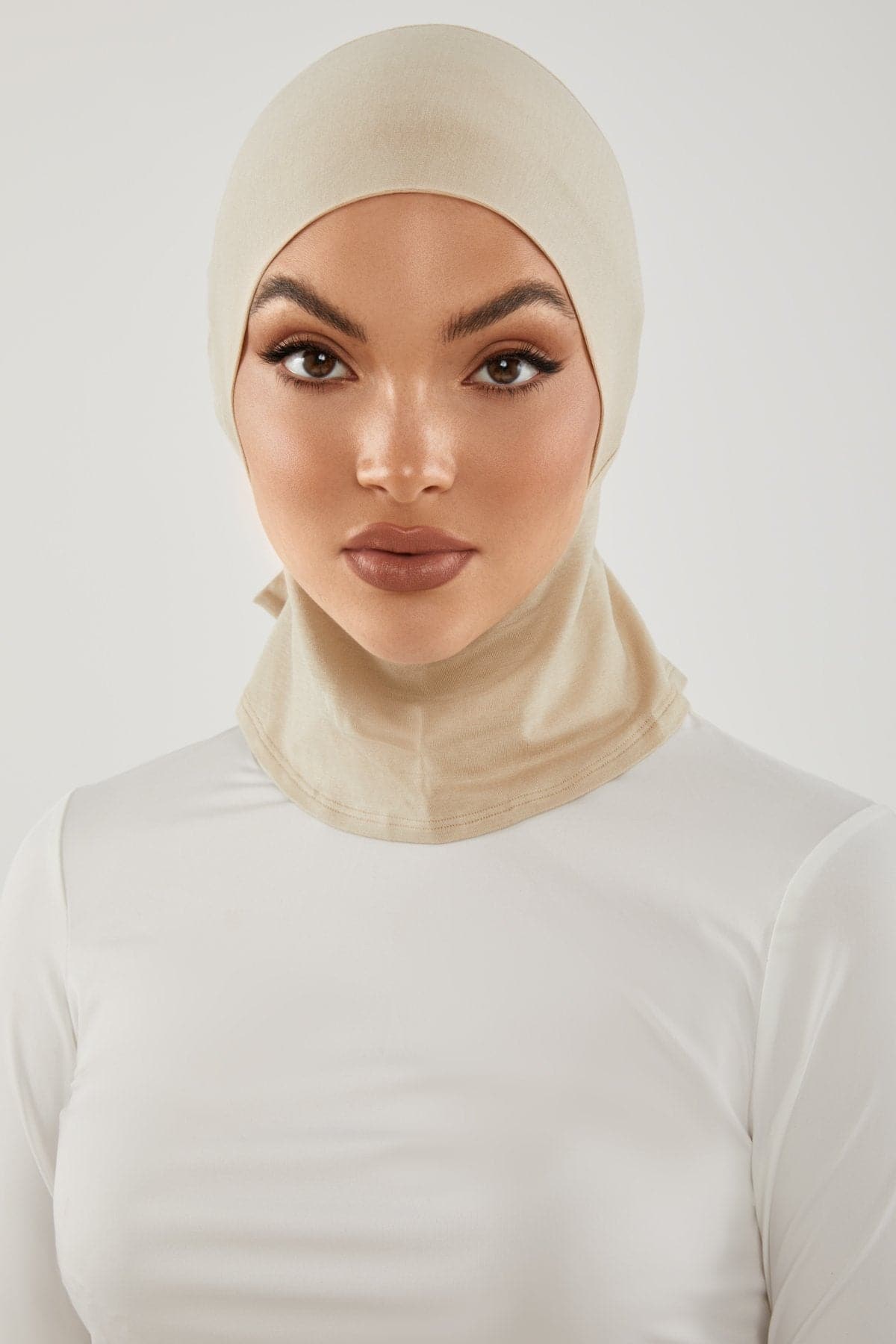 Mia Mini Neck Cover Hijab- Nude - Zahraa The Label