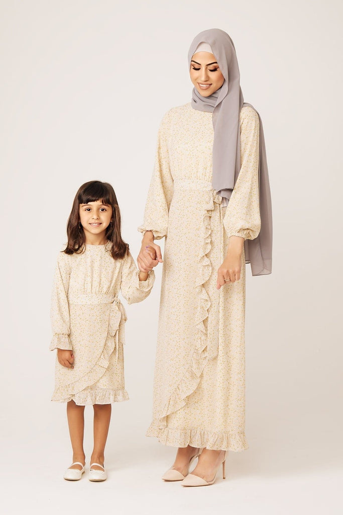 Mila Kids Floral Ruffle Maxi-Iris - Zahraa The Label