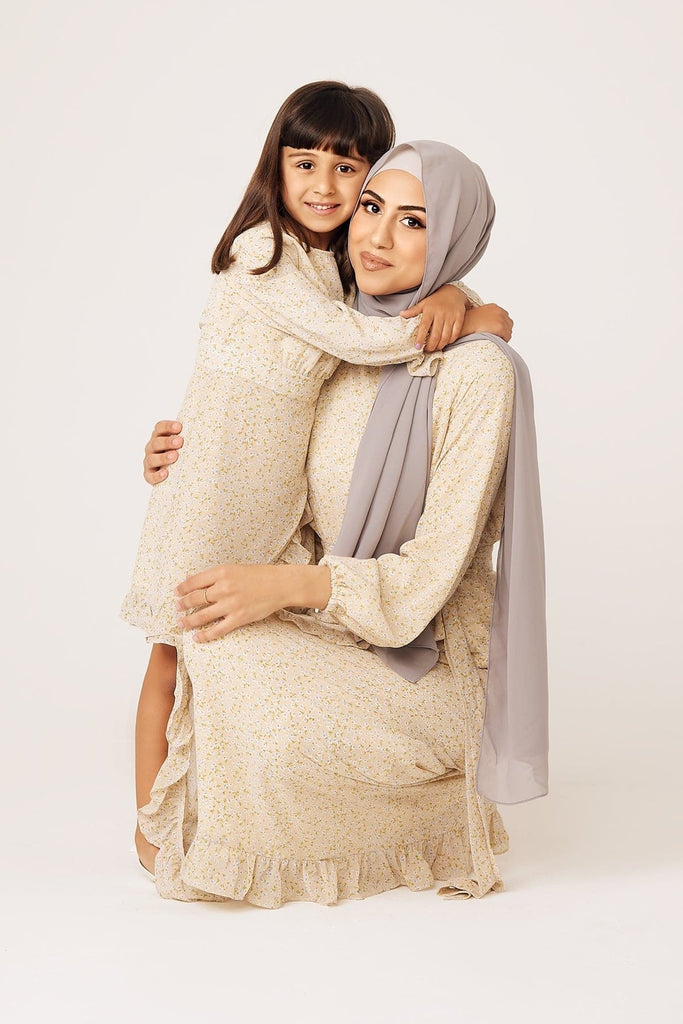 Mila Kids Floral Ruffle Maxi-Iris - Zahraa The Label