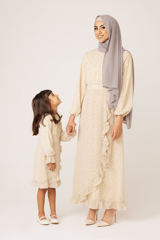 Mila Kids Floral Ruffle Maxi-Iris - Zahraa The Label