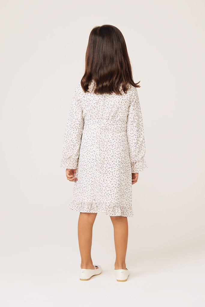 Mila Kids Floral Ruffle Maxi -Sky - Zahraa The Label