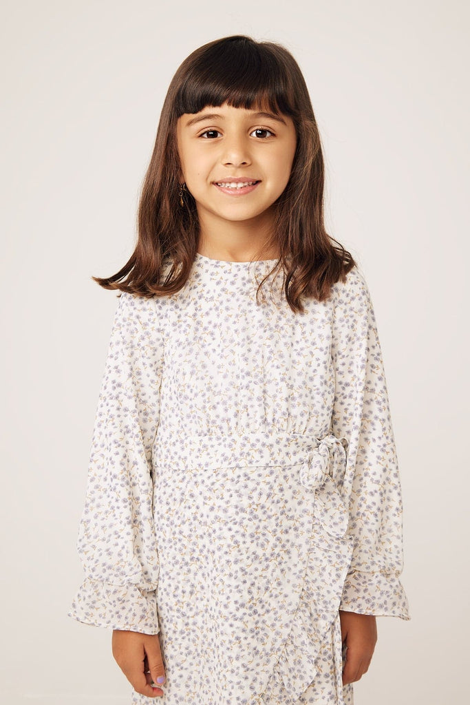 Mila Kids Floral Ruffle Maxi -Sky - Zahraa The Label