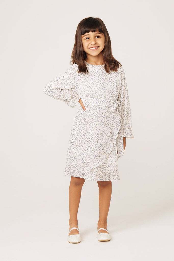 Mila Kids Floral Ruffle Maxi -Sky - Zahraa The Label