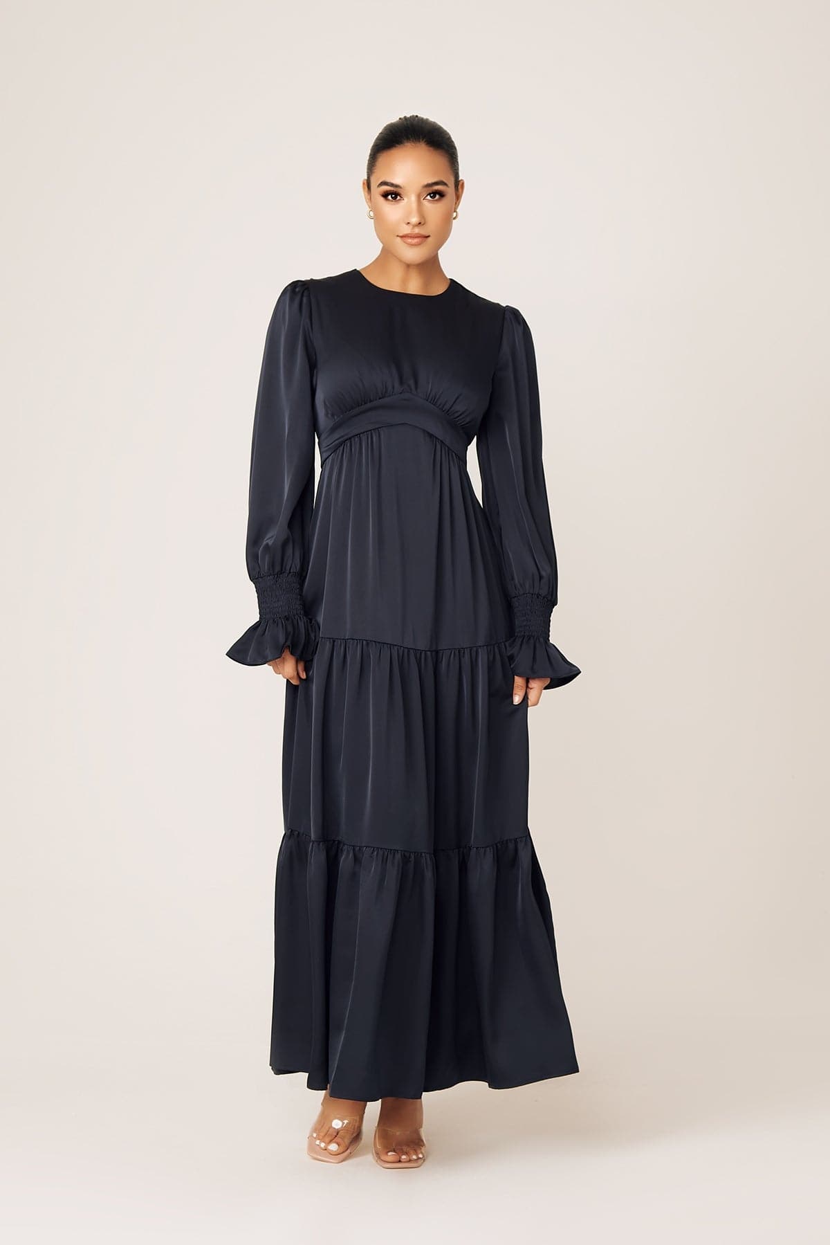 Milena Tiered Smock Maxi Dress French Blue - Zahraa The Label