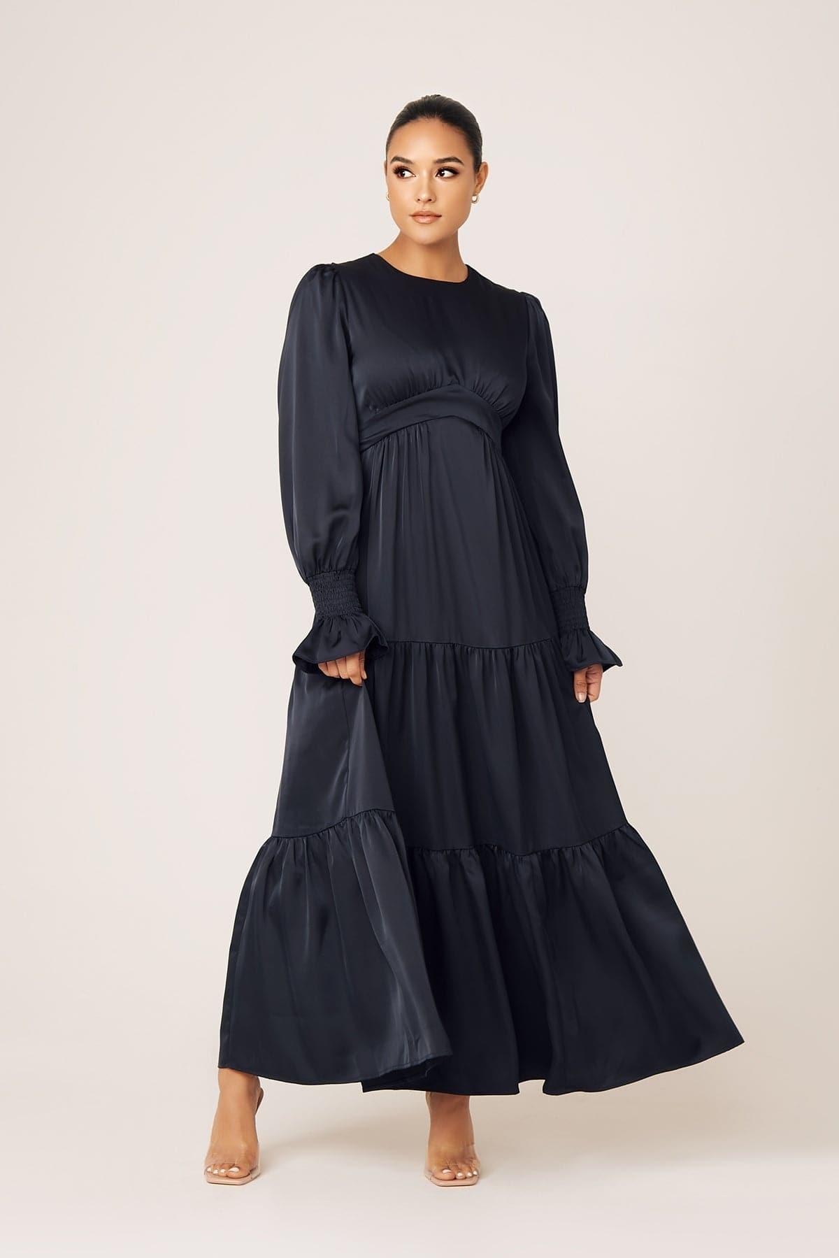 Milena Tiered Smock Maxi Dress French Blue - Zahraa The Label