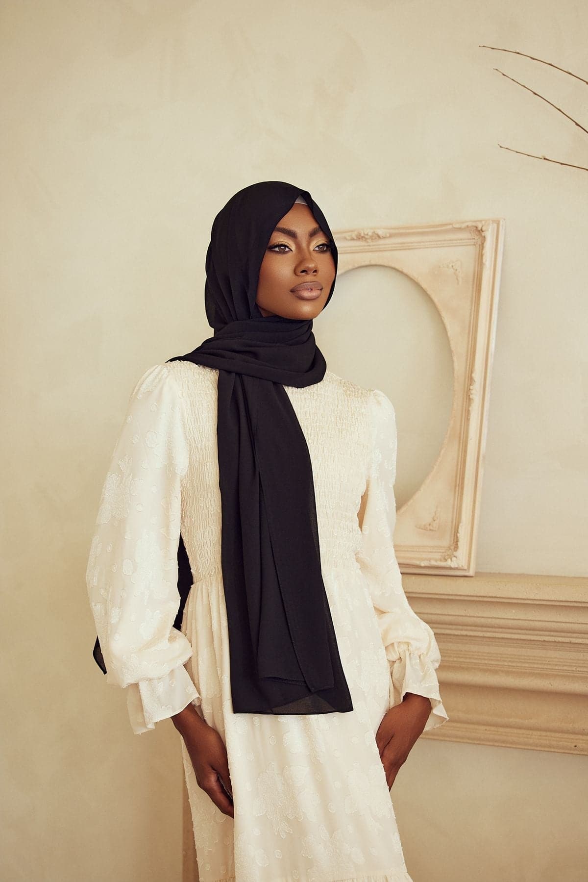 Premium Chiffon Hijab - Black - Zahraa The Label